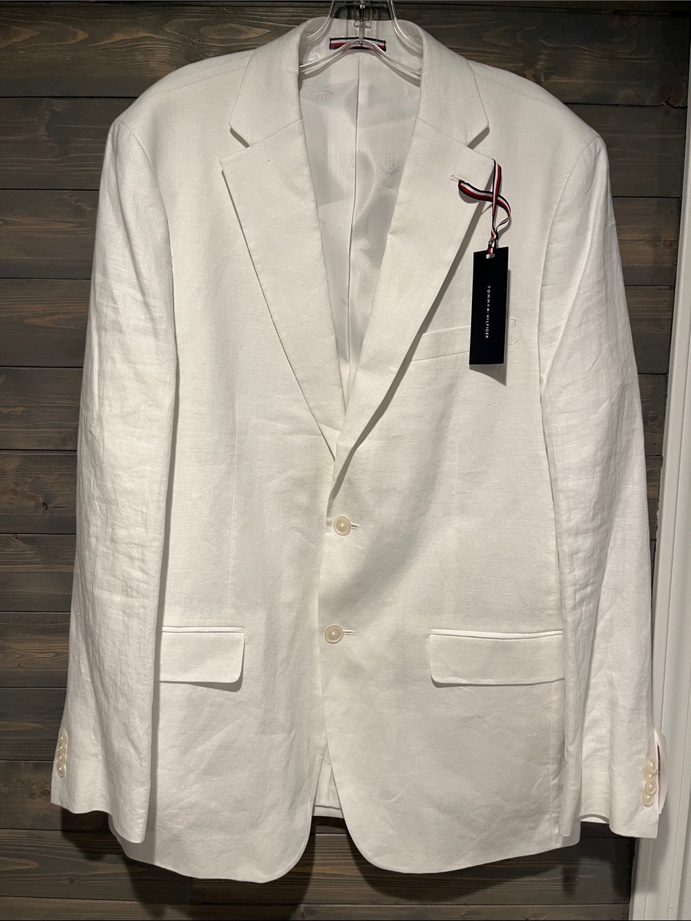 NWT Men’s Tommy Hilfiger White Linen Sport Coat 42L